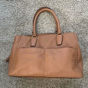 Cole Haan Tan Pebbled Leather Handbag